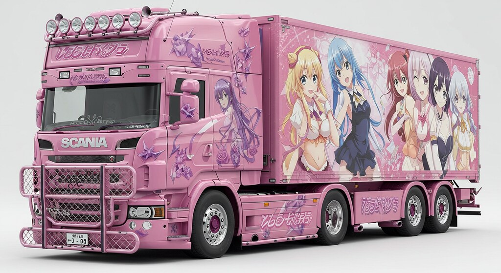 アニメキャラ痛車スカニアトラック