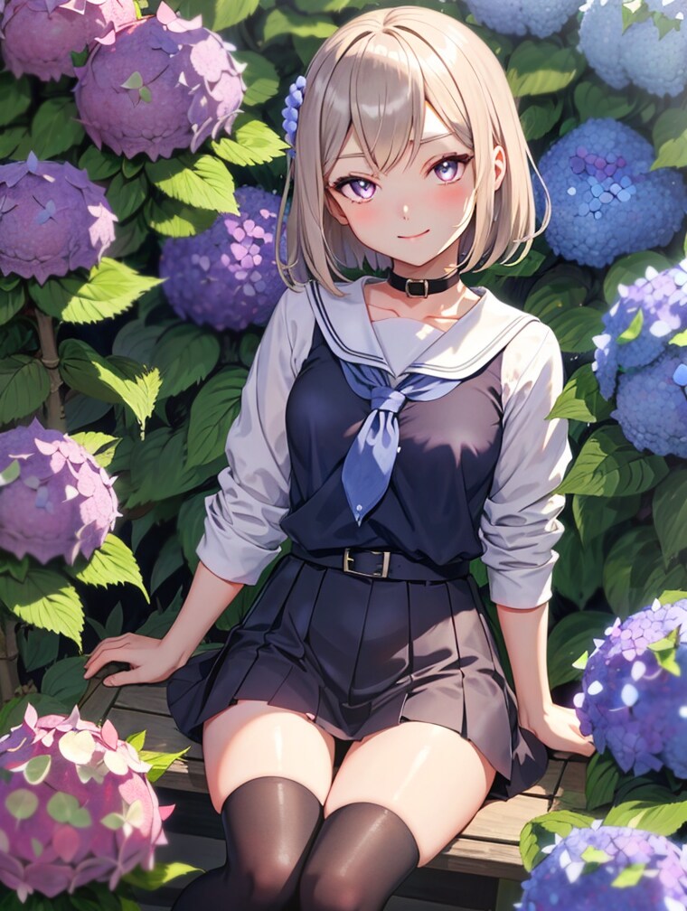 紫陽花と少女の想い出