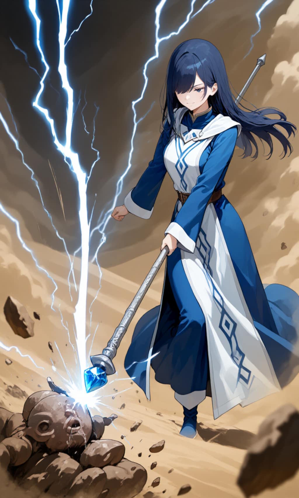 灼砂の戦場、蒼き魔法が穿つ ― ミスティック・ブルー