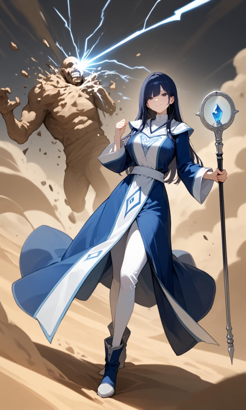 灼砂の戦場、蒼き魔法が穿つ ― ミスティック・ブルー