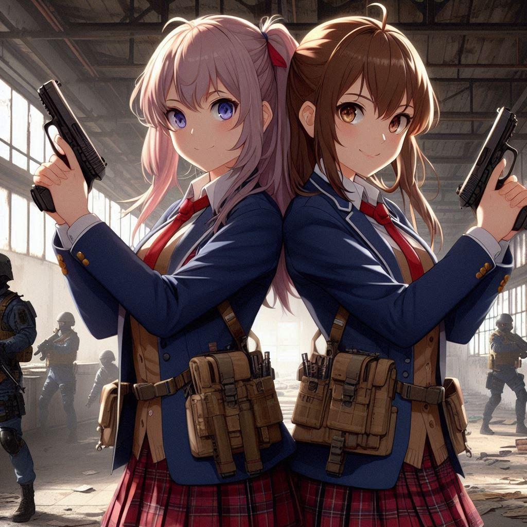二人は相棒（JK銃撃編） | の人気AIイラスト・グラビア