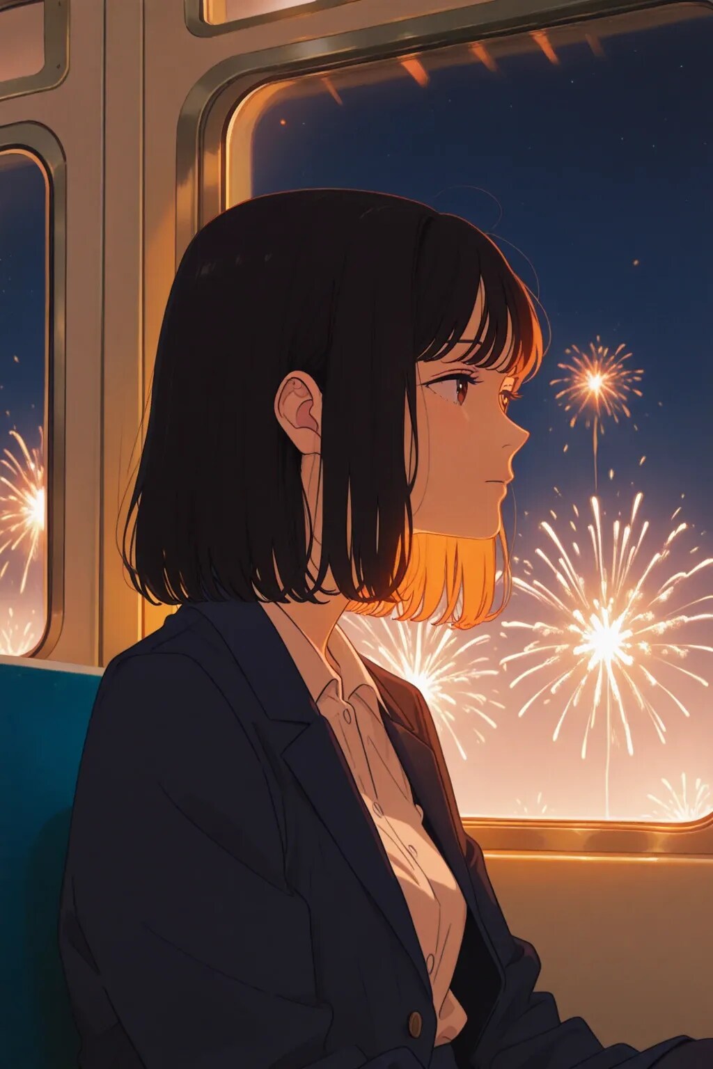 仕事帰りの花火大会