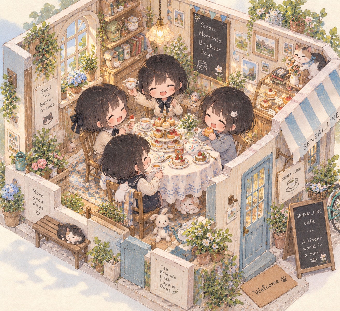 仲良しティータイム | の人気AIイラスト・グラビア
