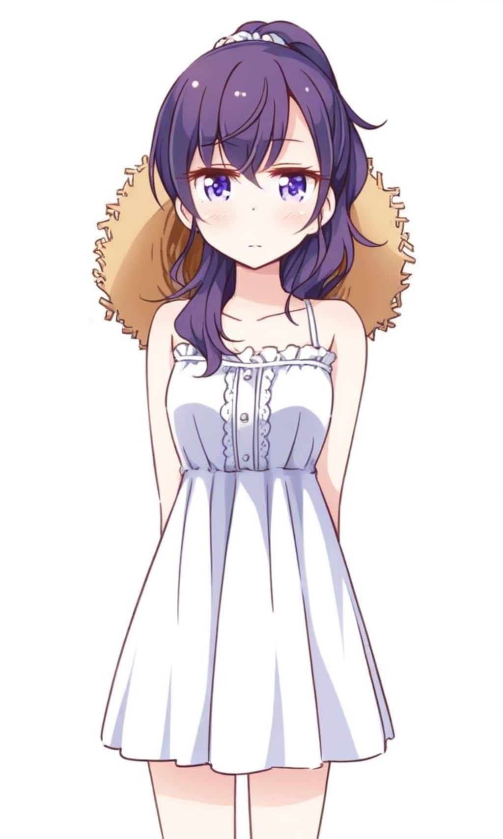 朝比奈まふゆ 麦わら帽子とワンピース