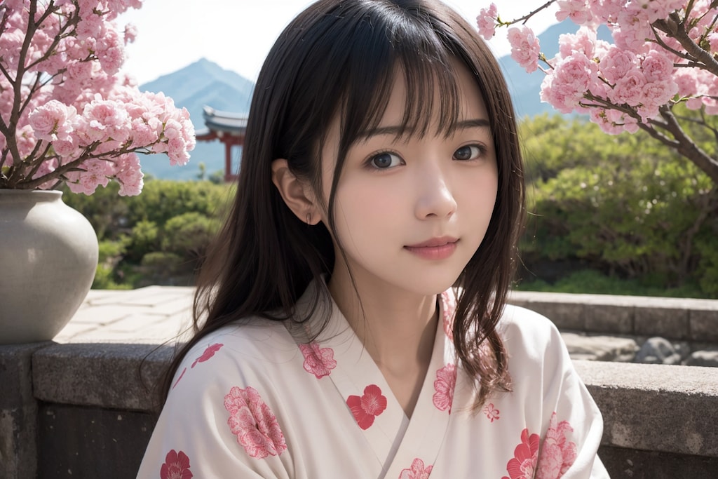 寺院 着物 牡丹の花 vol.2