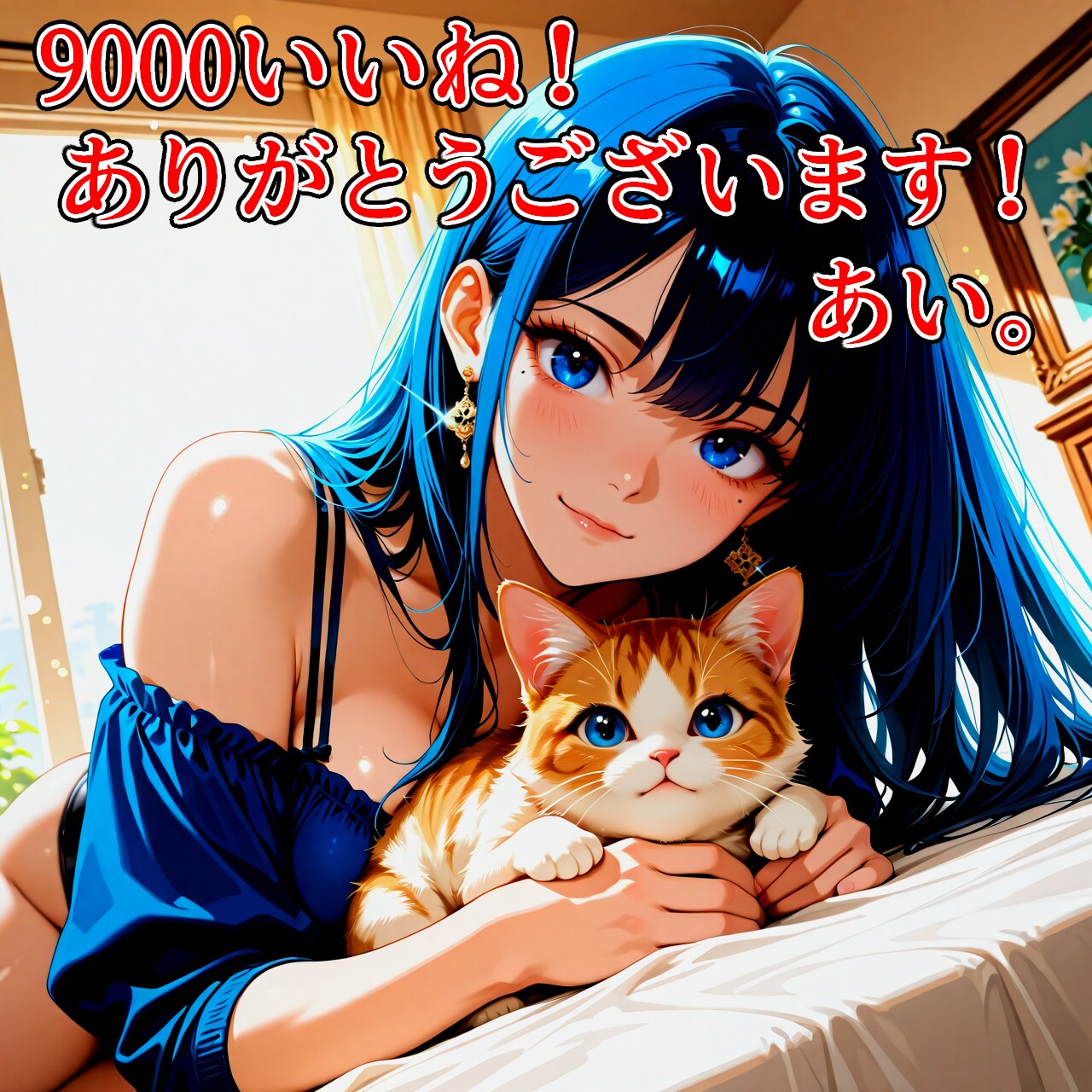 祝！9000いいね！達成🎉 あい＆にゃんこの感謝祭！