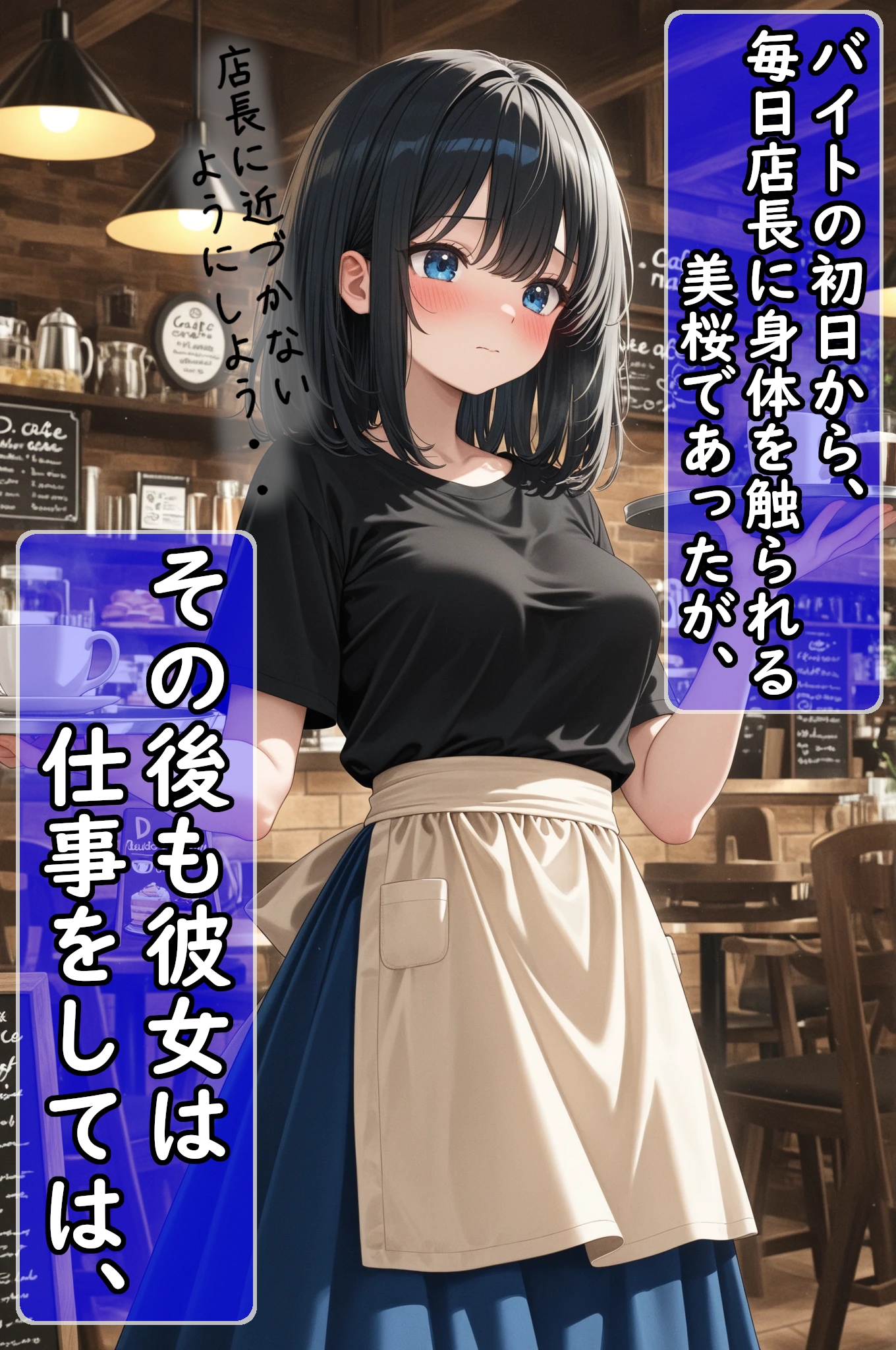 巨乳カフェ店員とセクハラおやじ店長の、ひみつの取り引き③