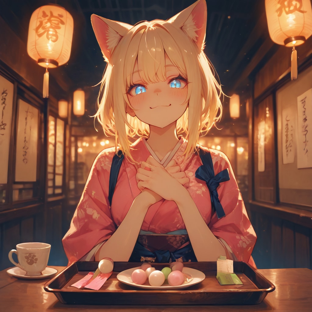 猫娘とでれ助（猫）