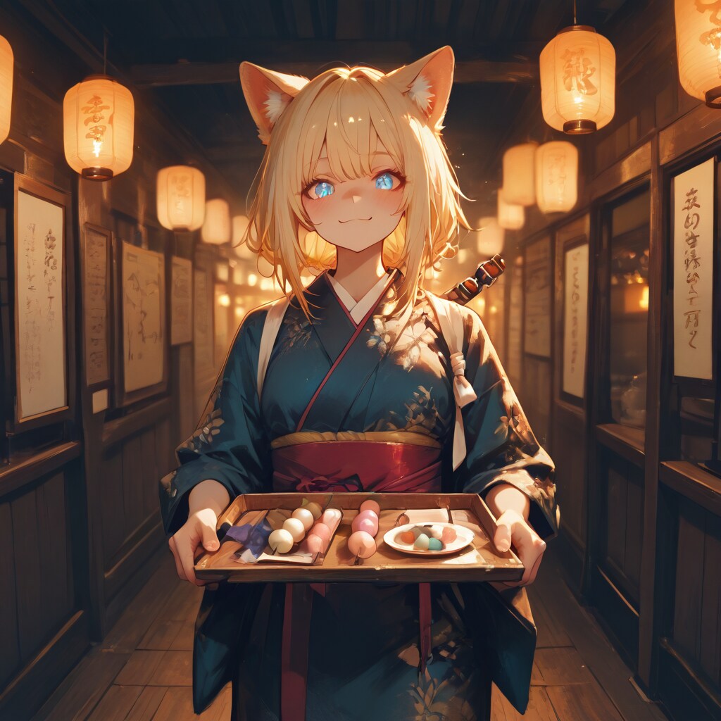 猫娘とでれ助（猫）