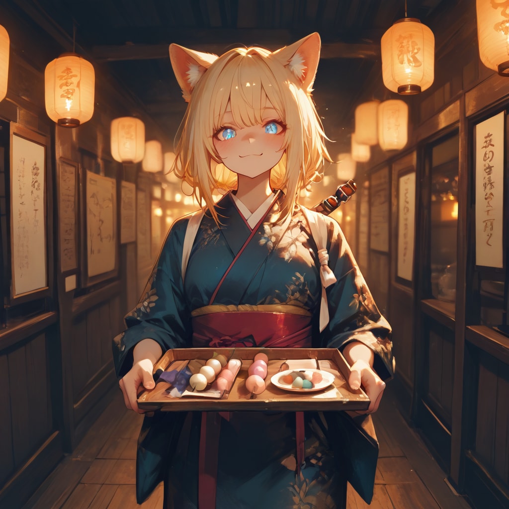 猫娘とでれ助（猫）
