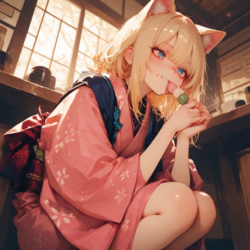 猫娘とでれ助（猫）