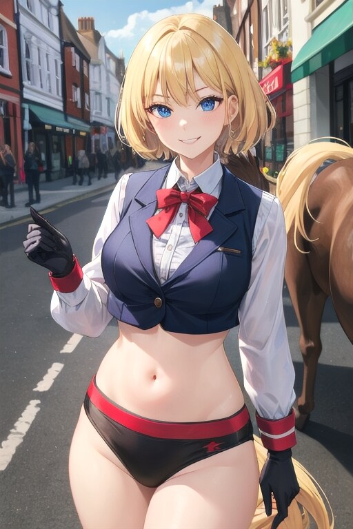 ブリティッシュセクシーバーオーナーが乗馬後にセクシーなパンツを見せた
