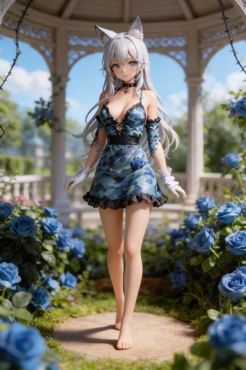 青薔薇のウルフちゃんフィギュア🐺