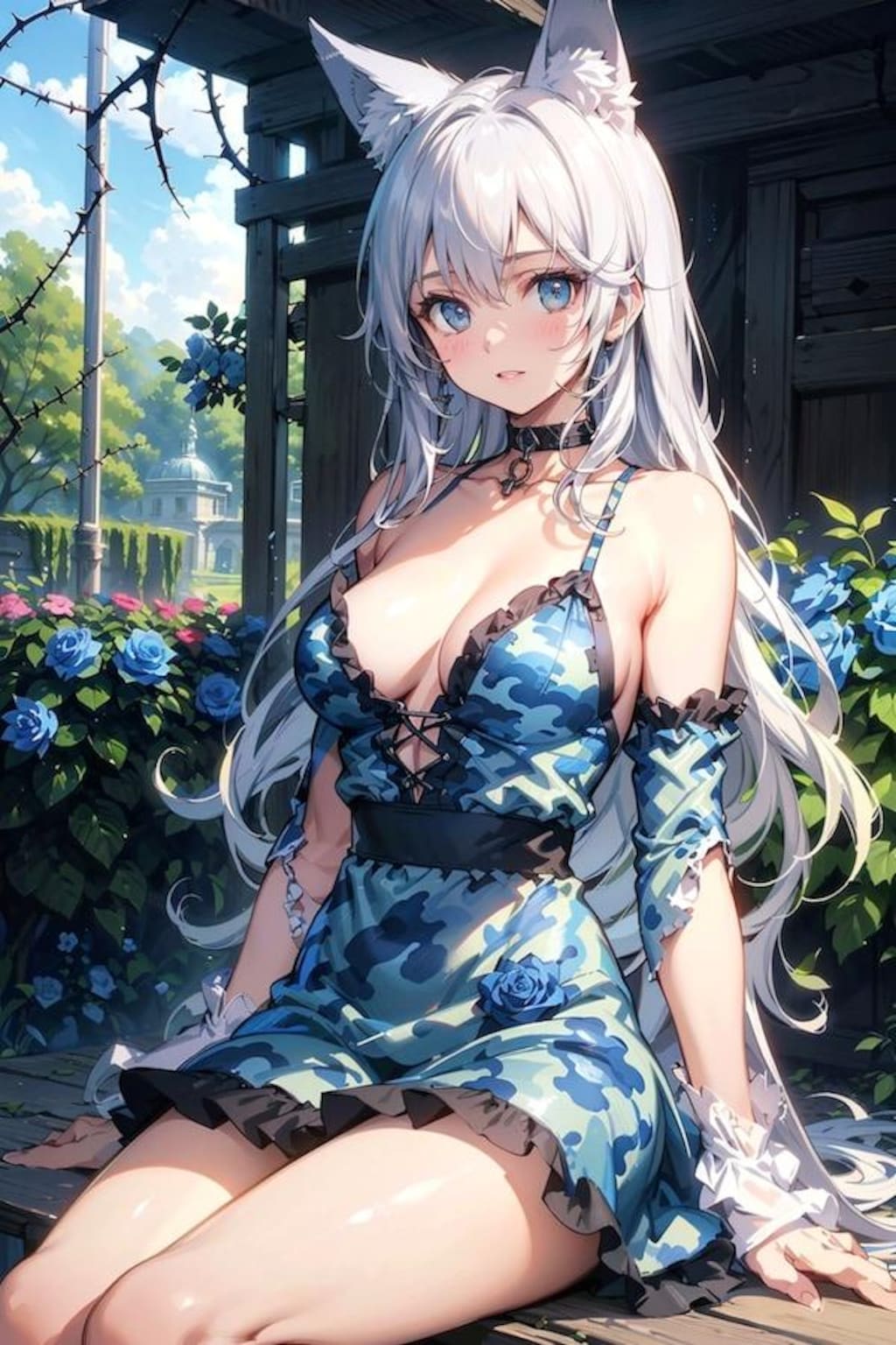 青薔薇のウルフちゃんフィギュア🐺