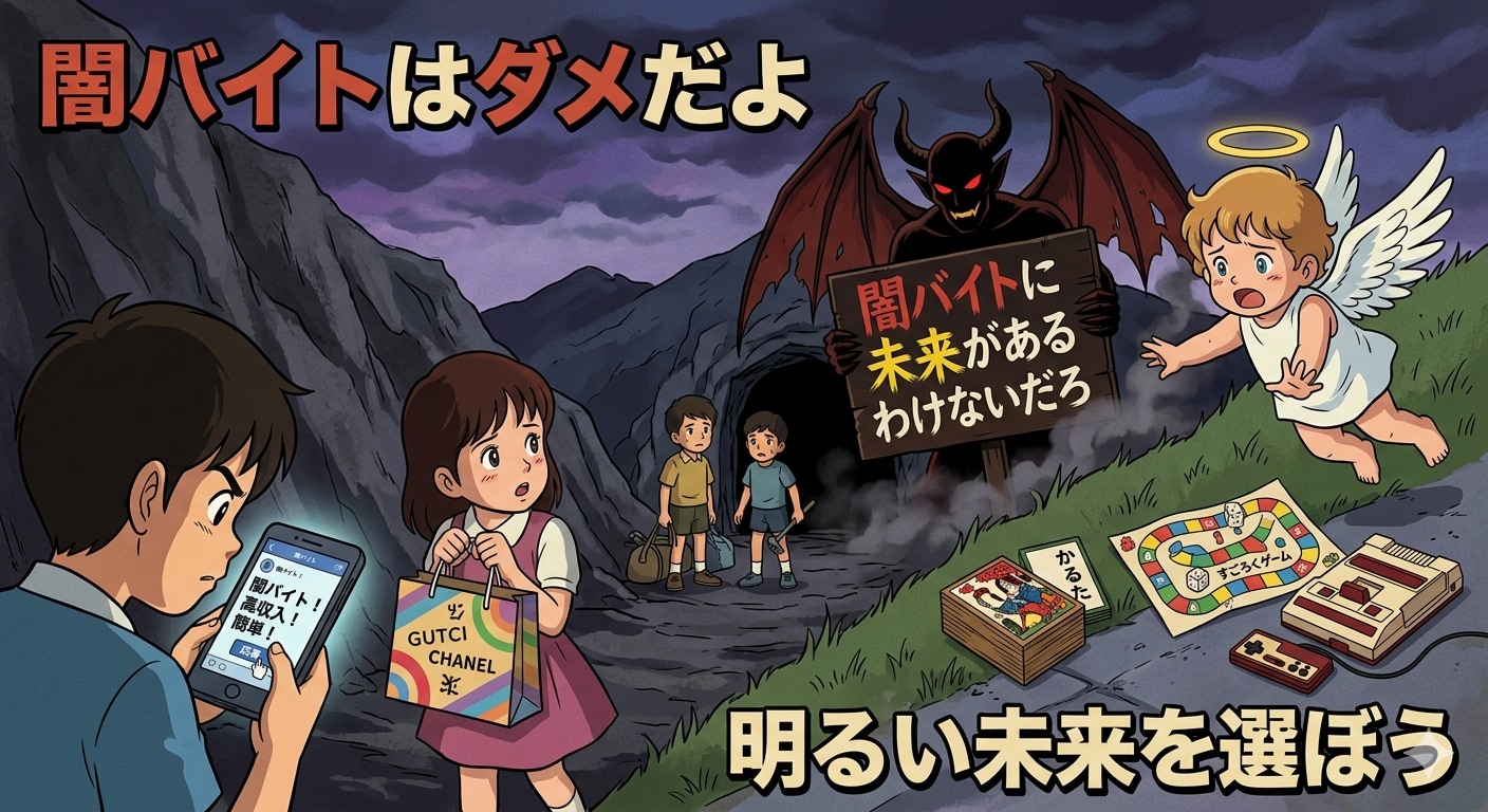 闇バイトがダメな理由を絵にしてみたら | の人気AIイラスト・グラビア