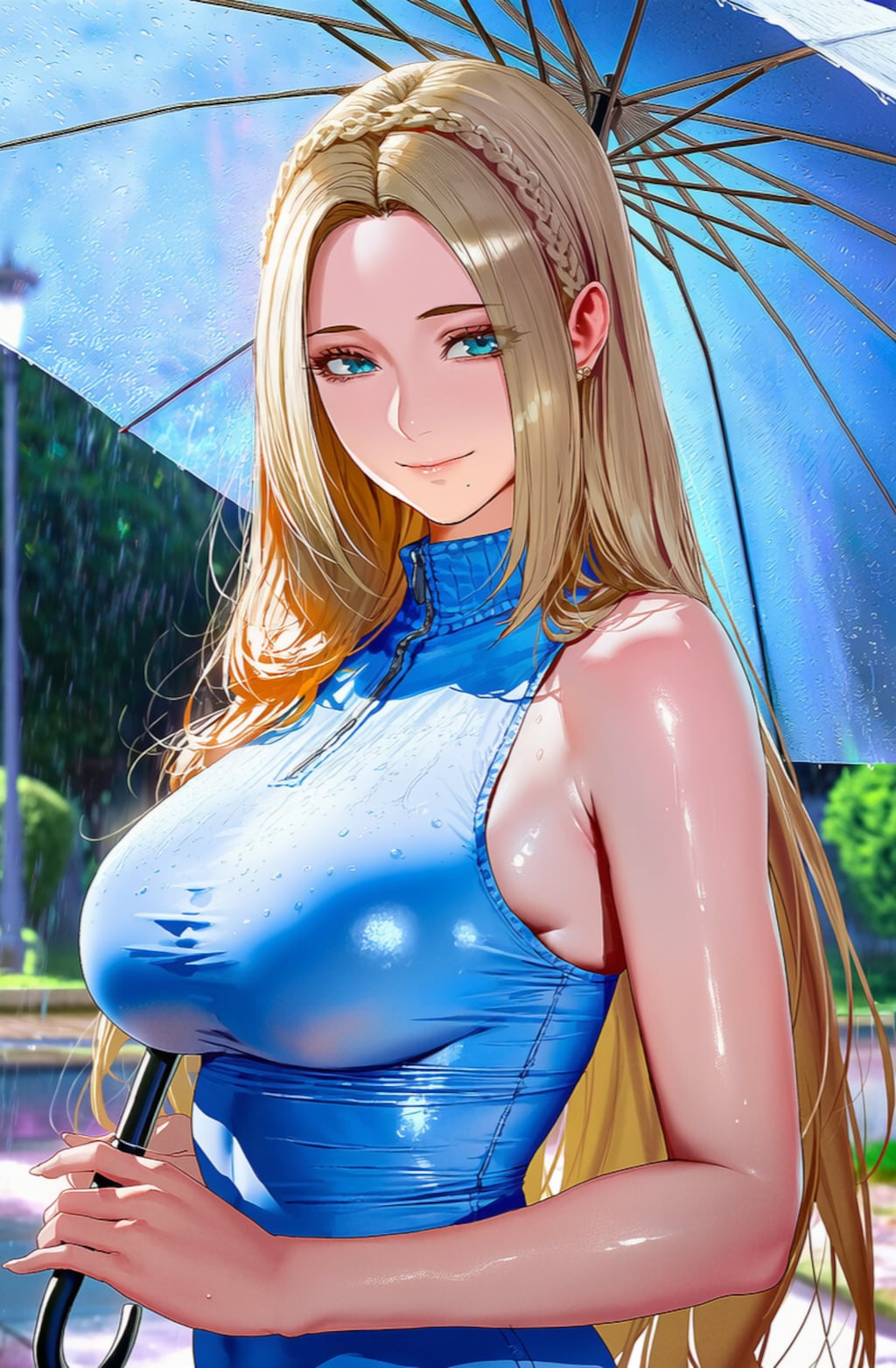 セレスティア王妃様は雨の中傘をさして歩いた経験がないそうで、散歩のあいだ終始楽しそうにしておられた☔☺️♥️