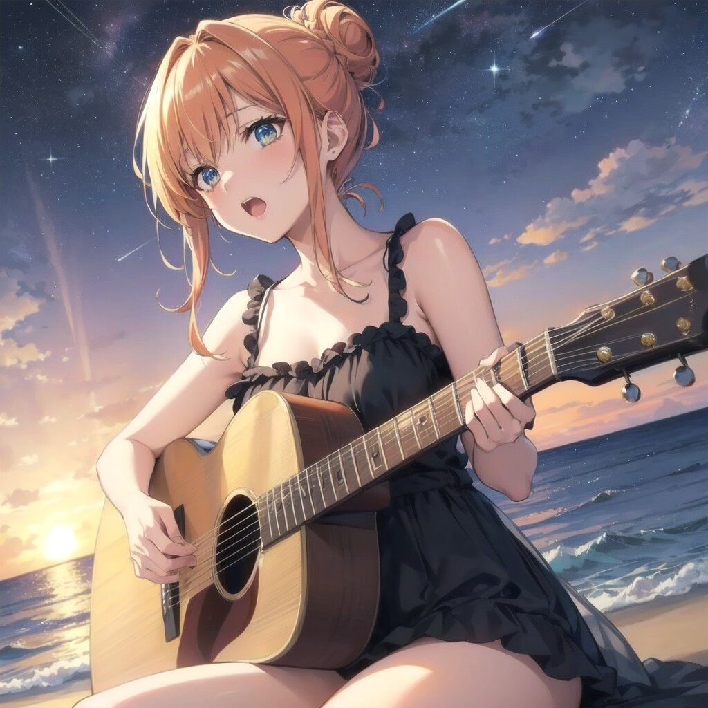 ギター金髪少女(高画質ver)