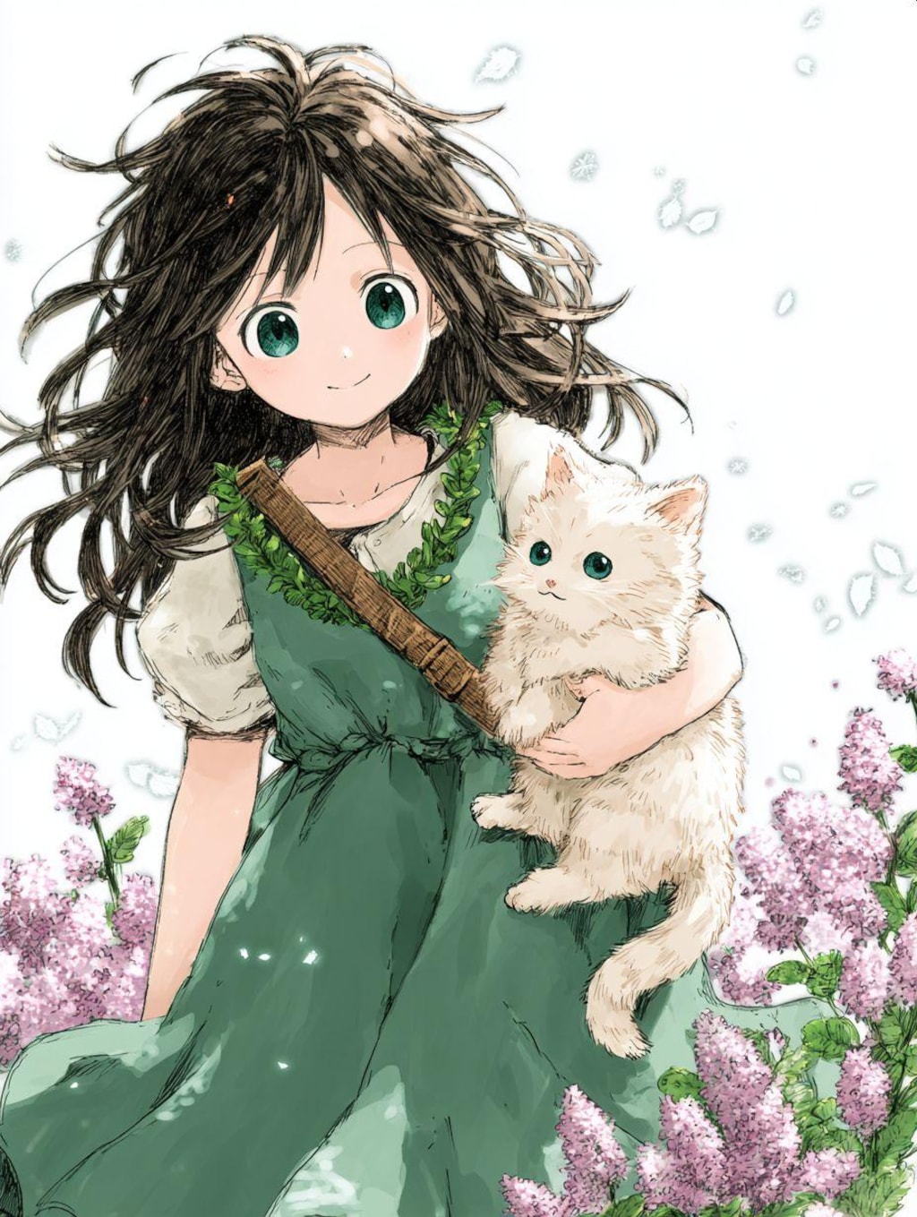 女の子と猫-srefのお試し