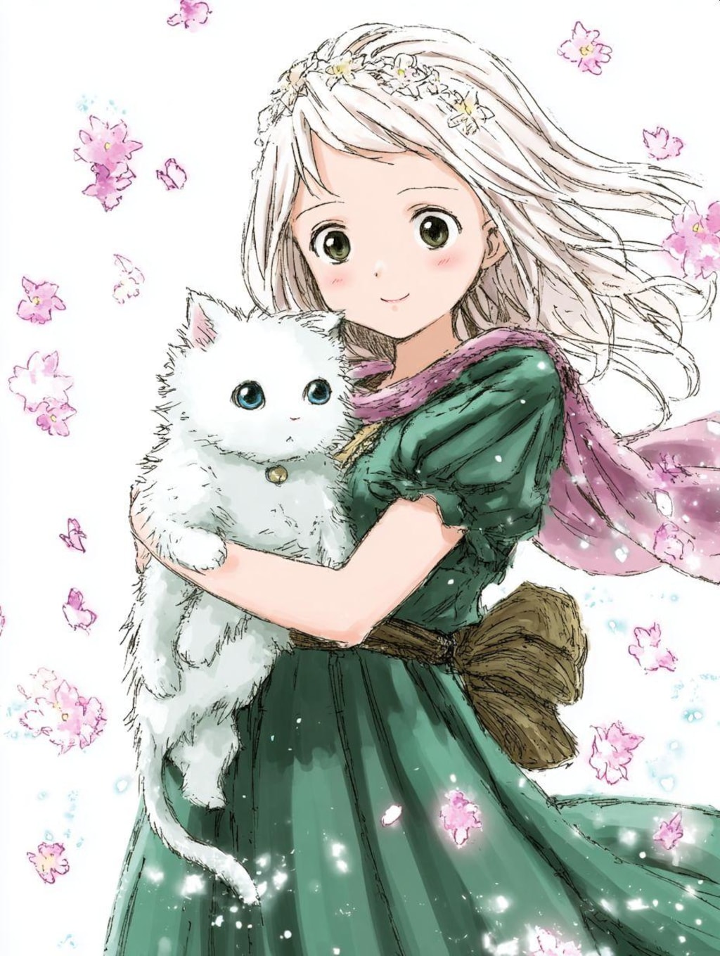 女の子と猫-srefのお試し