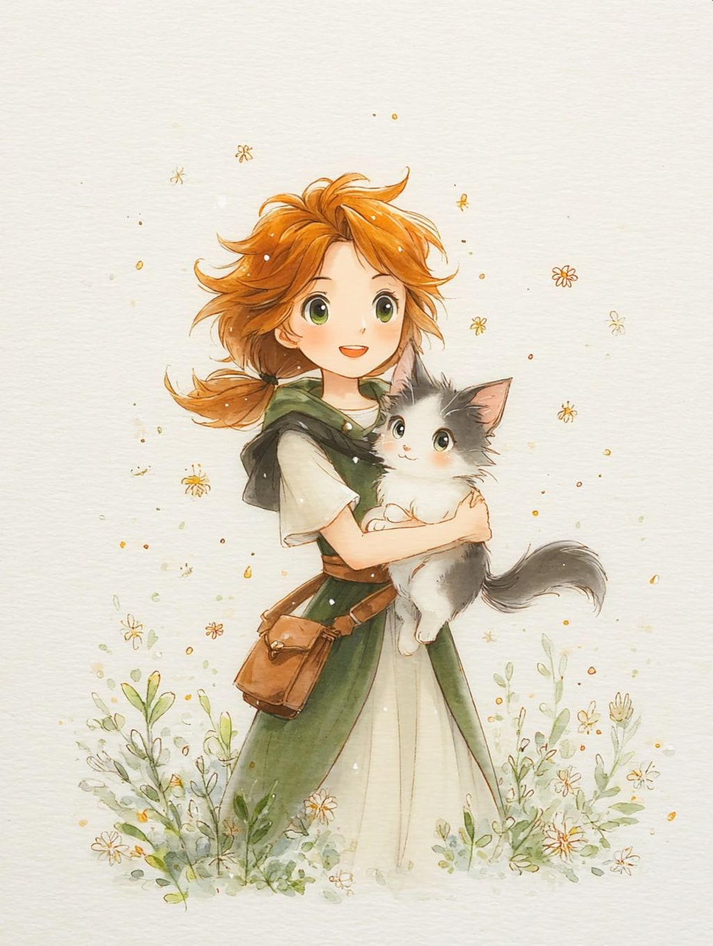 女の子と猫-srefのお試し