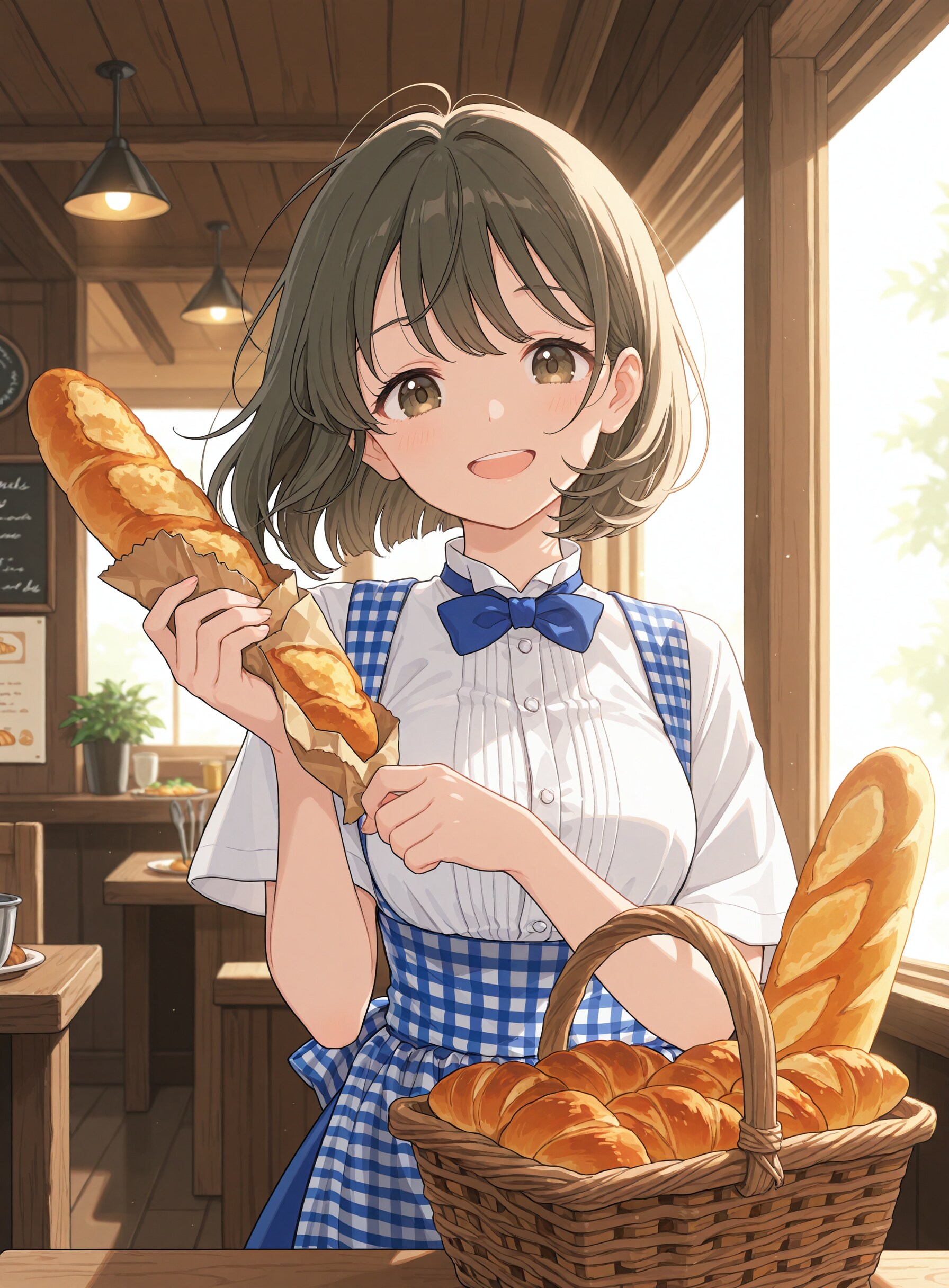 パンのお代わりは如何ですか？　こちら焼きたてとなっております！