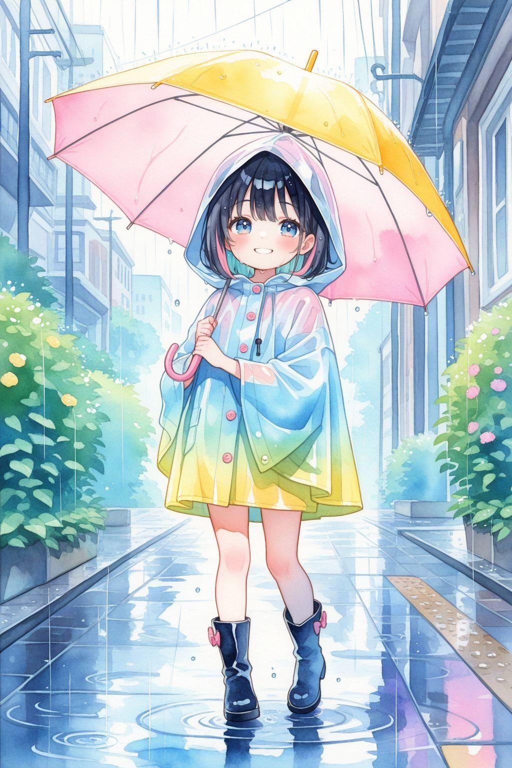 雨と少女