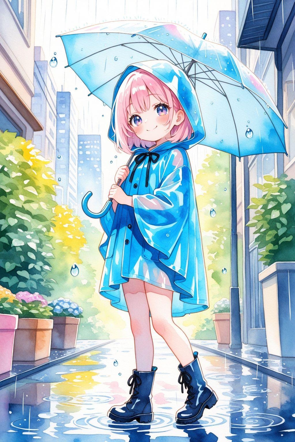 雨と少女