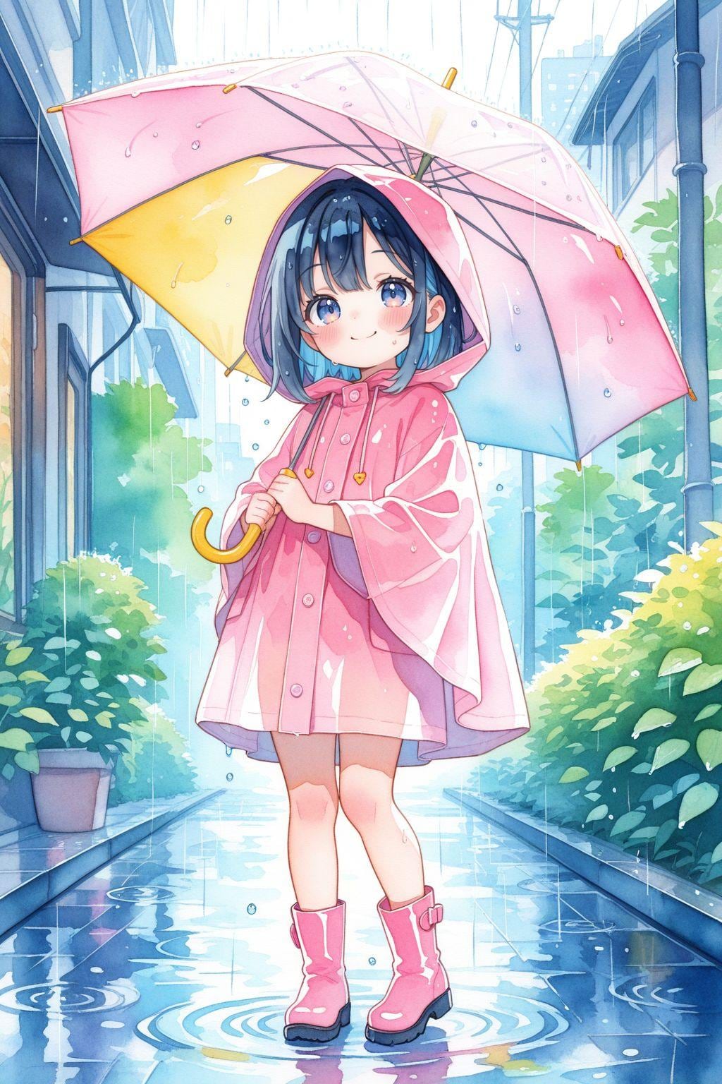 雨と少女