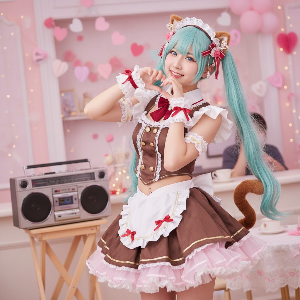 青ツイにゃん。2月13日 #世界ラジオデー。バレンタインメイド。 | の人気AIイラスト・グラビア