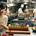 クリスマスケーキを作成中のパティシエ 2枚目