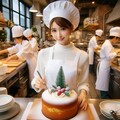 クリスマスケーキを作成中のパティシエ 8枚目