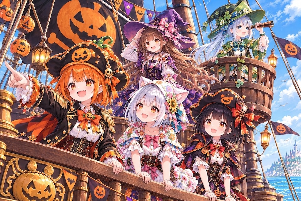 ミザールちゃんとあんずちゃんをハロウィン海賊団にご招待！