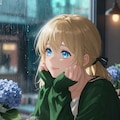 雨と紫陽花と美女 4枚目