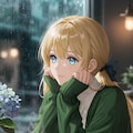 雨と紫陽花と美女 3枚目