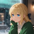 雨と紫陽花と美女 5枚目