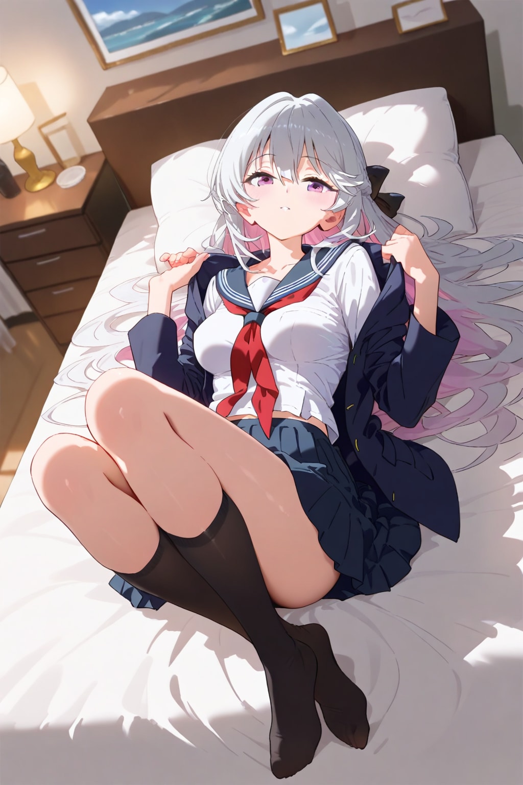 (819HQ)銀髪ちゃんセーラー服