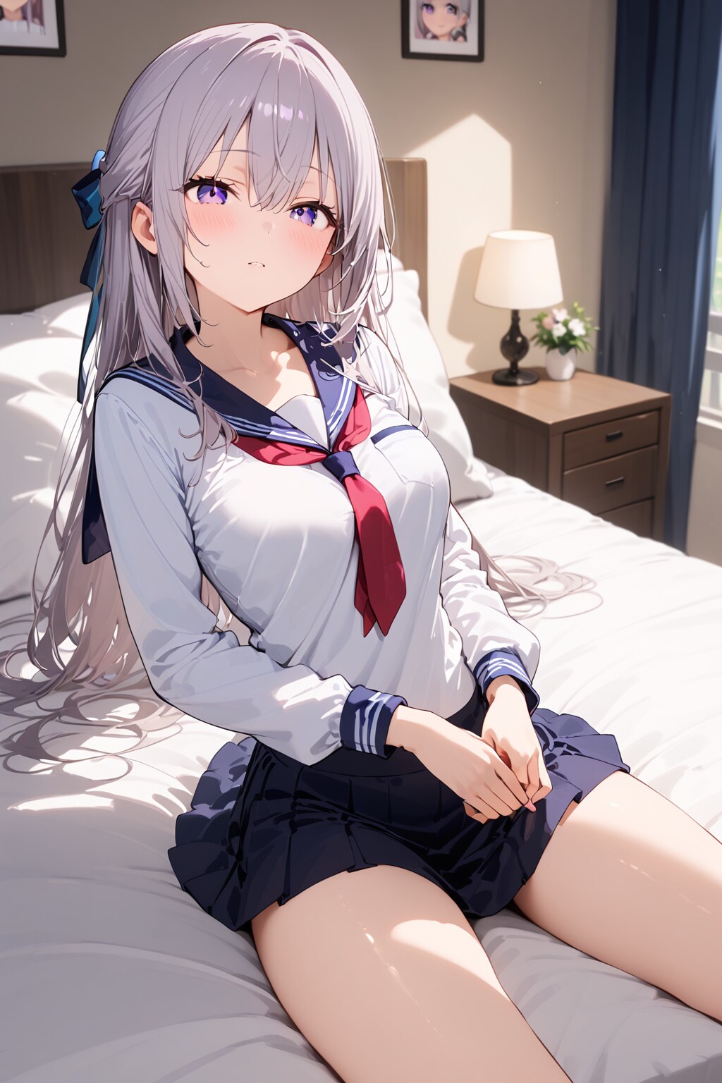 (819HQ)銀髪ちゃんセーラー服