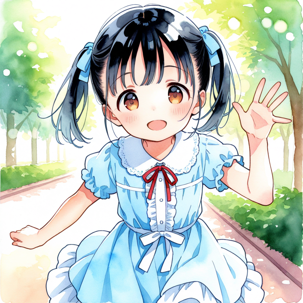 公園で見かけると、走ってくる女の子