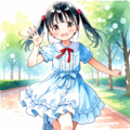 公園で見かけると、走ってくる女の子 2枚目