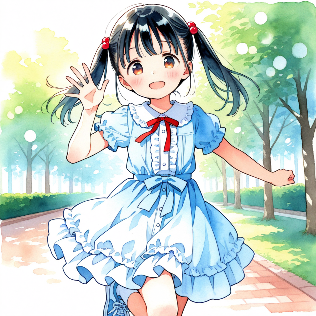 公園で見かけると、走ってくる女の子