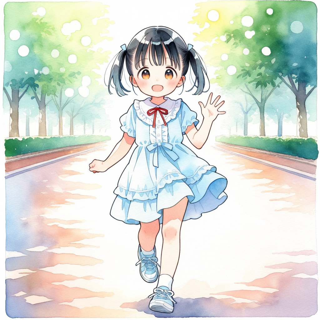 公園で見かけると、走ってくる女の子