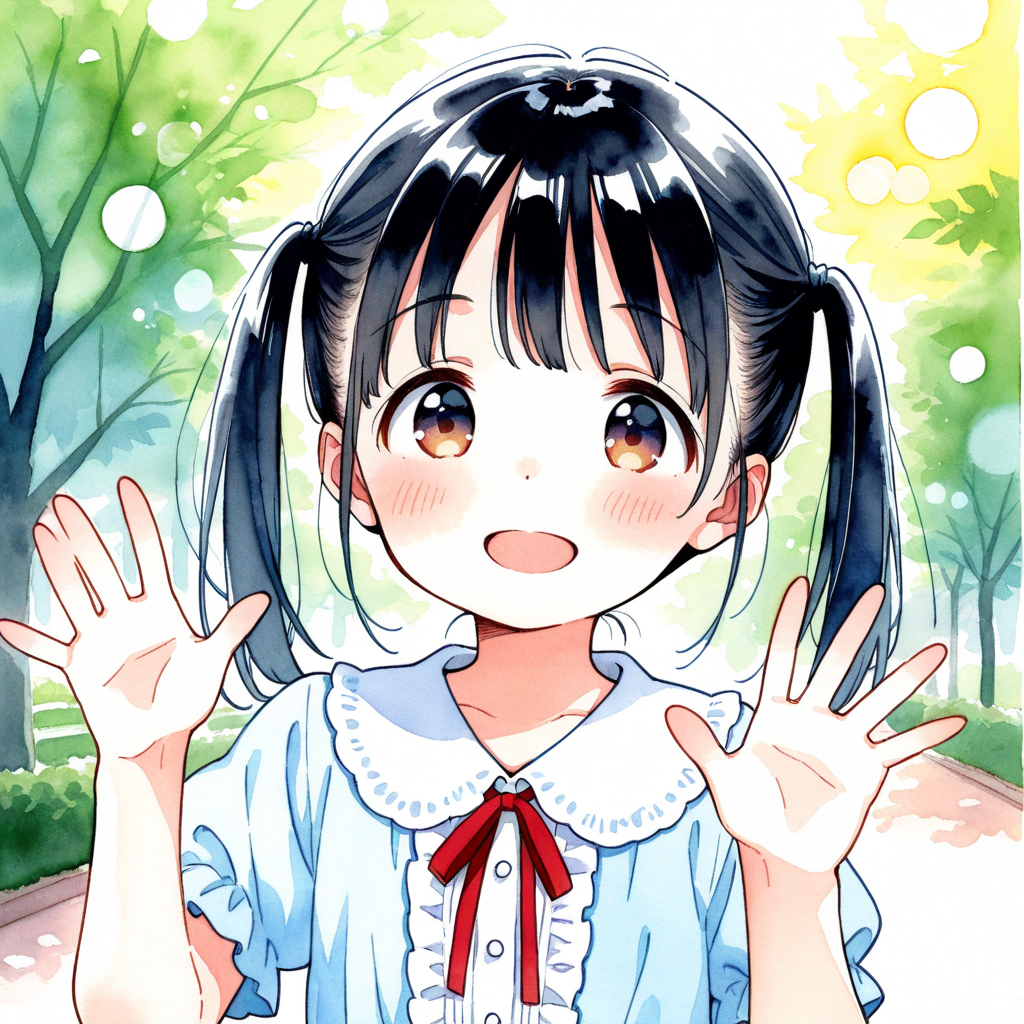 公園で見かけると、走ってくる女の子