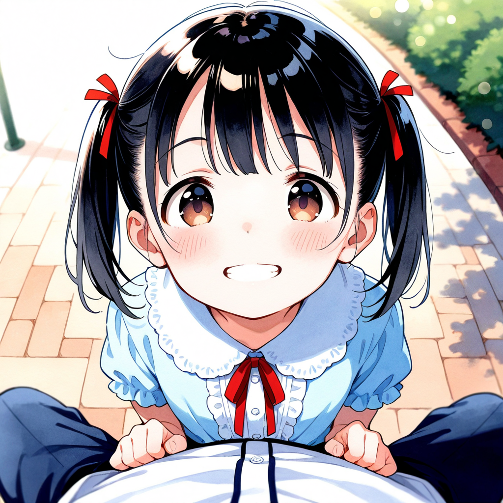 公園で見かけると、走ってくる女の子