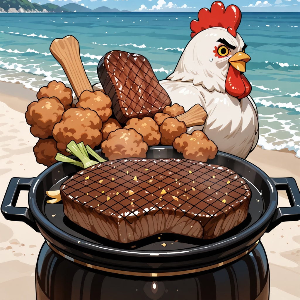 チキンVSステーキ | の人気AIイラスト・グラビア
