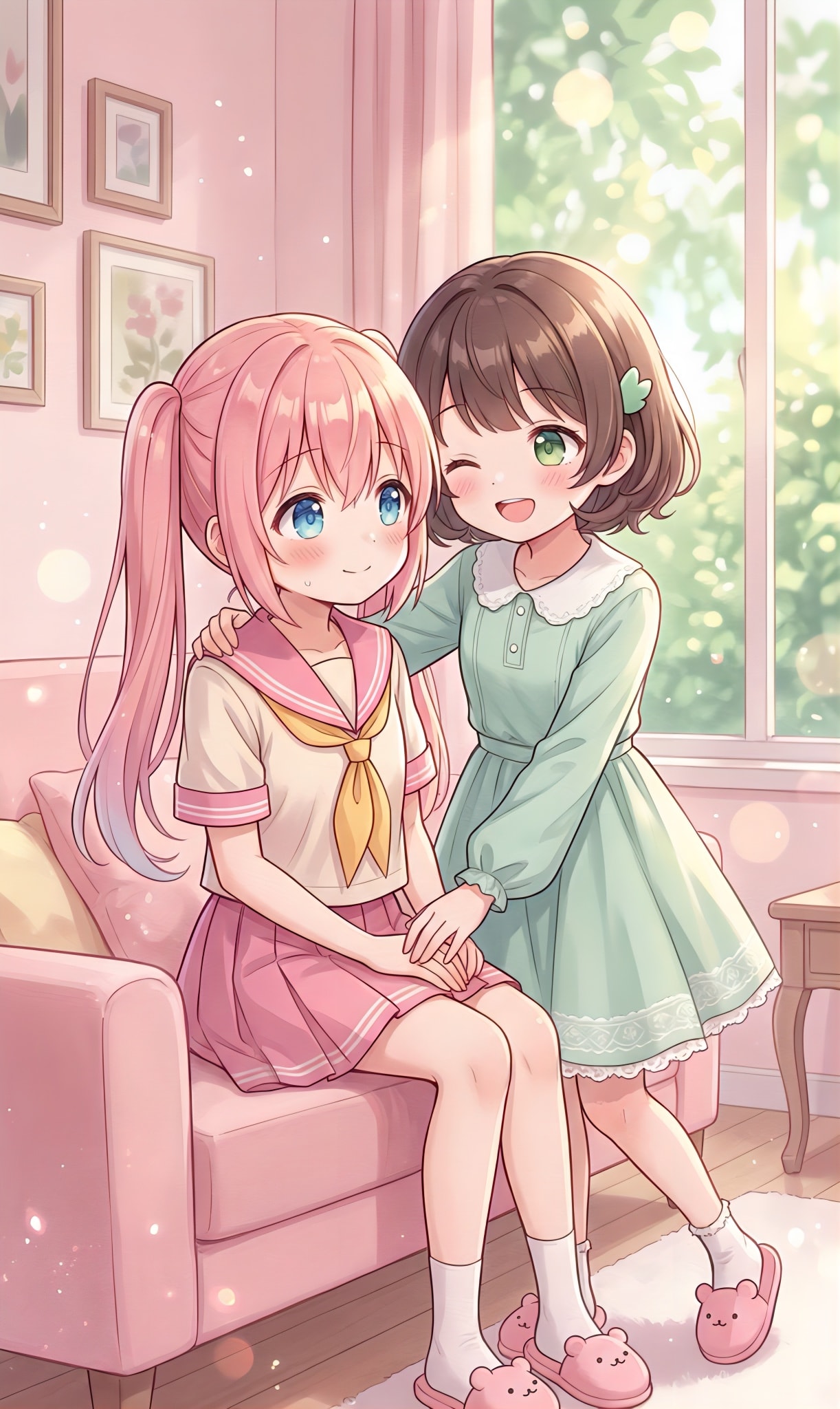 ヒナリちゃんの家に遊びに来た花音ちゃん | の人気AIイラスト・グラビア