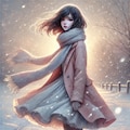 雪の中の少女 2枚目