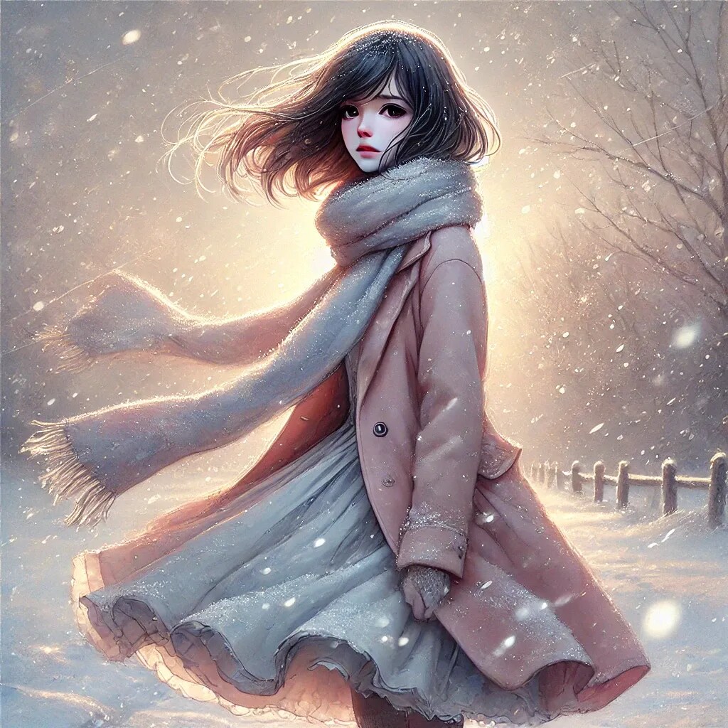 雪の中の少女