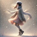 雪の中の少女 4枚目