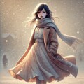 雪の中の少女 3枚目