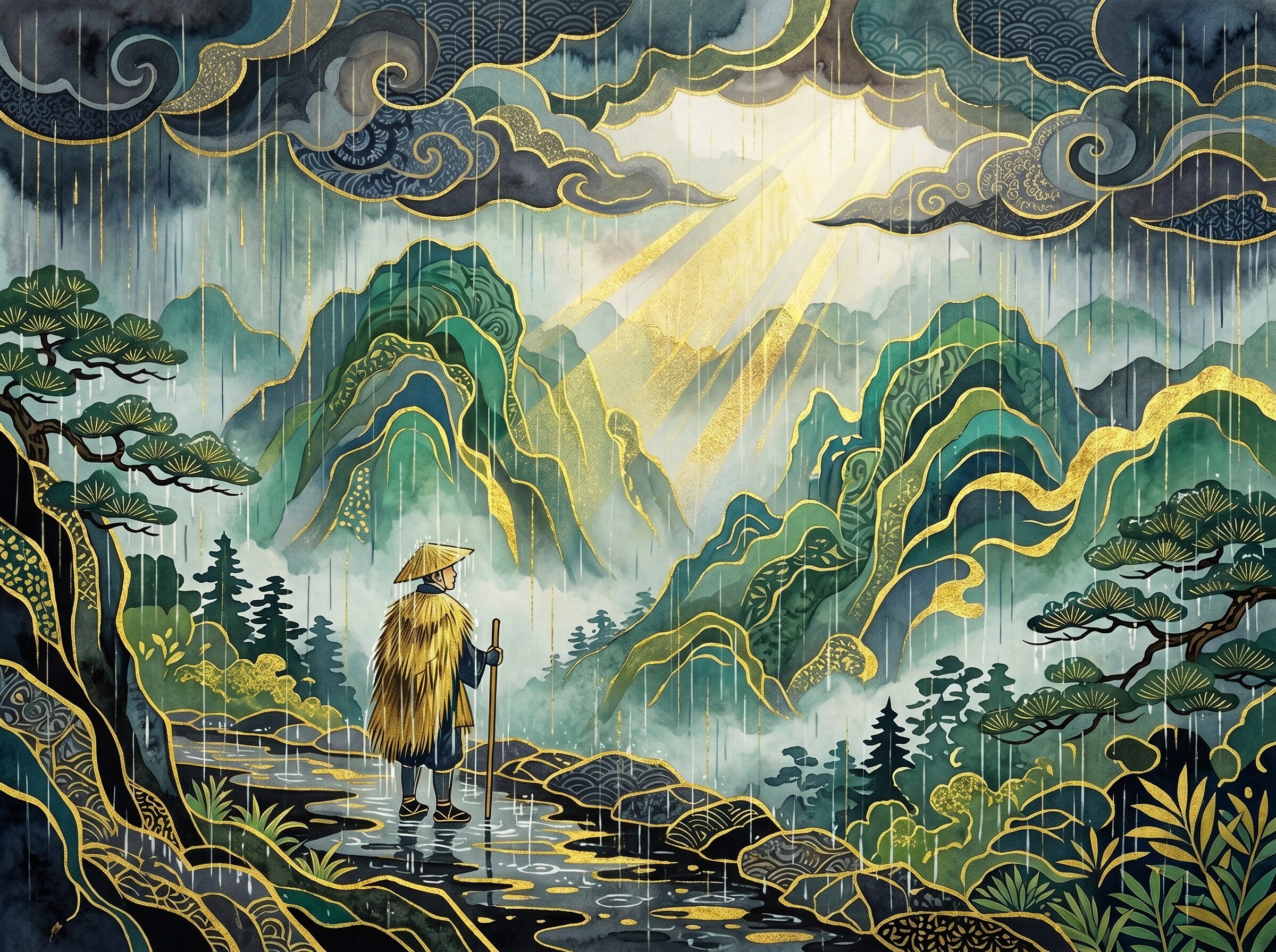 五月雨や胸につかへるちゝぶ山
